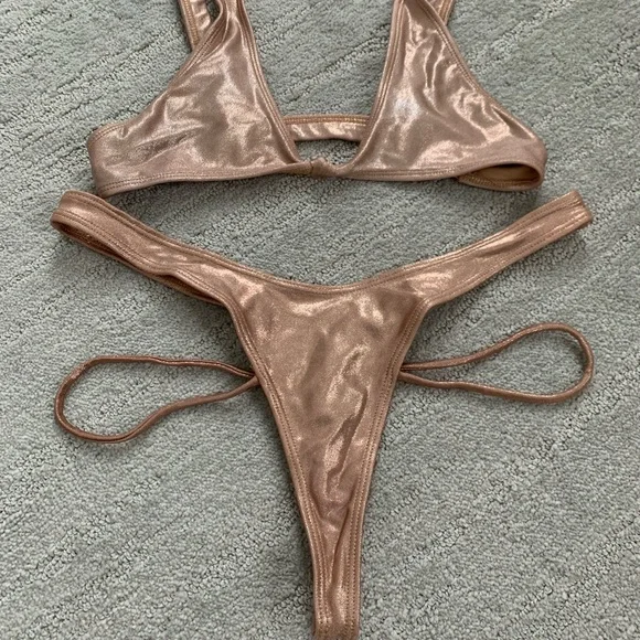 Minimale Animale Pink Sand Shimmer Bikini Set, S - Picture 6 of 11
